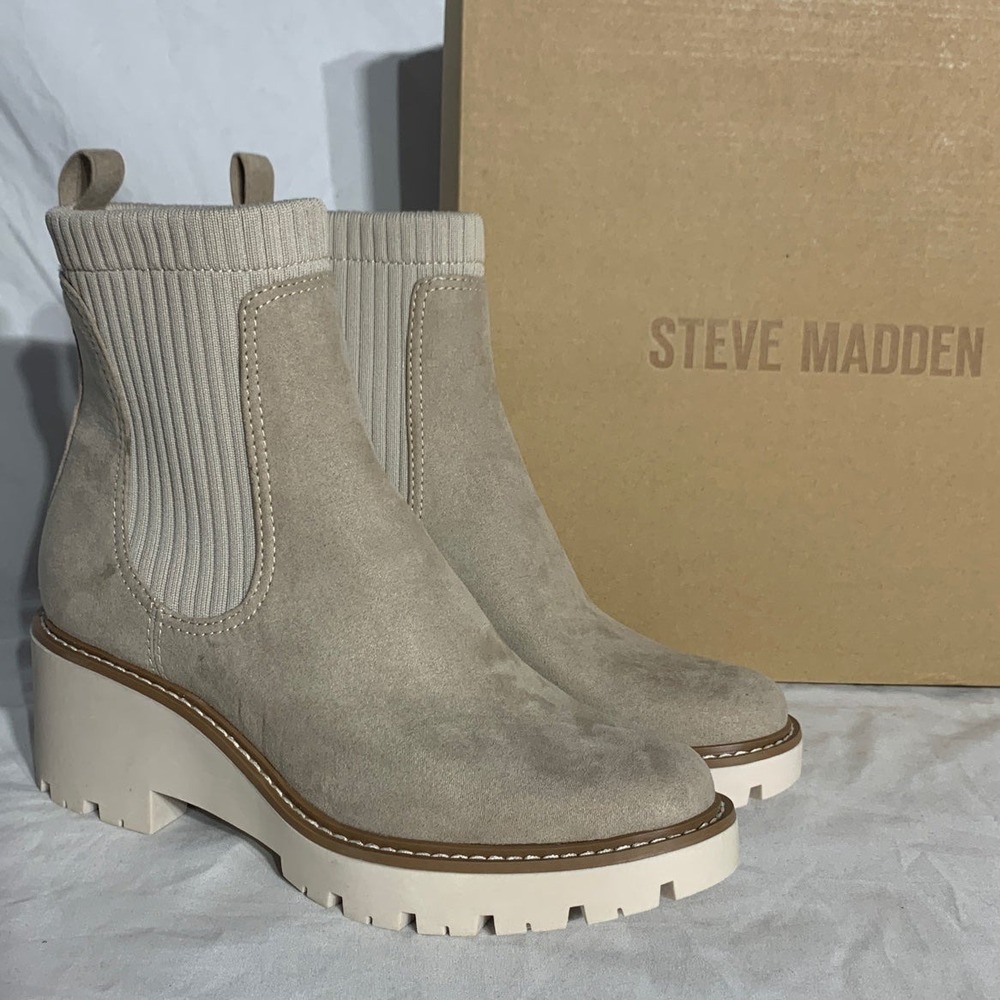 Steve Madden Gus Kitten Heeled Boots New With Box Womans 6.5